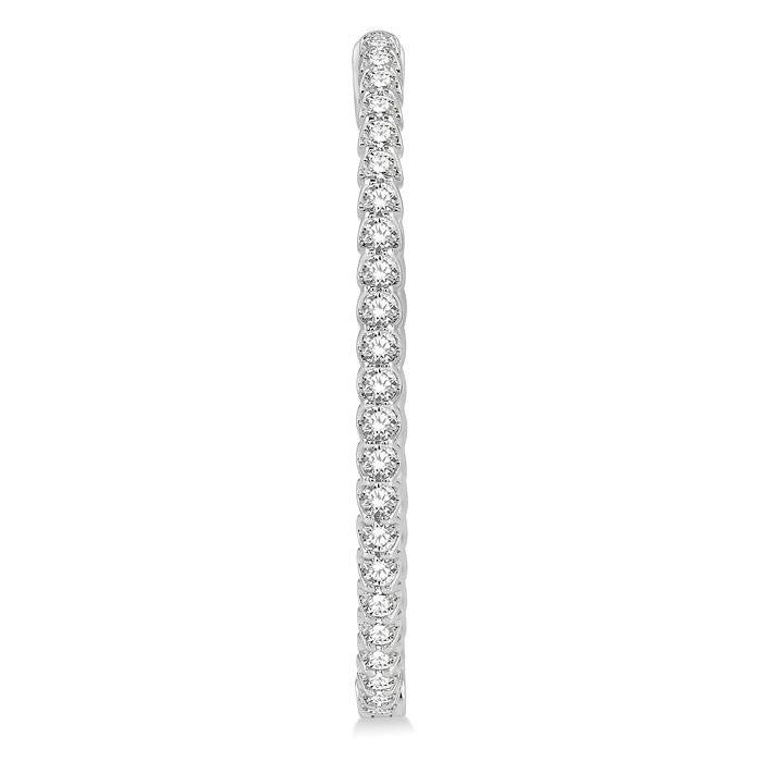 1 1/2 Ctw Inside-Out Round Cut Diamond Oval Shape Hoop Earrings in 14K White Gold