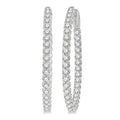 2 Ctw Inside-Out Round Cut Diamond Oval Shape Hoop Earrings in 14K White Gold