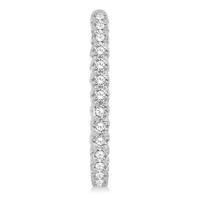 4 Ctw Inside-Out Round Cut Diamond Oval Shape Hoop Earrings in 14K White Gold