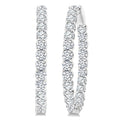5 Ctw Inside-Out Round Cut Diamond Oval Shape Hoop Earrings in 14K White Gold
