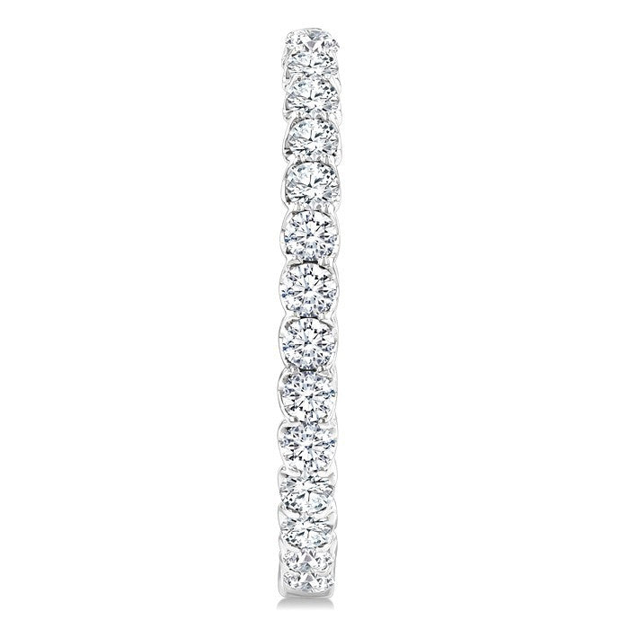 5 Ctw Inside-Out Round Cut Diamond Oval Shape Hoop Earrings in 14K White Gold
