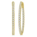 1 1/2 Ctw Inside-Out Round Cut Diamond Oval Shape Hoop Earrings in 14K Yellow Gold