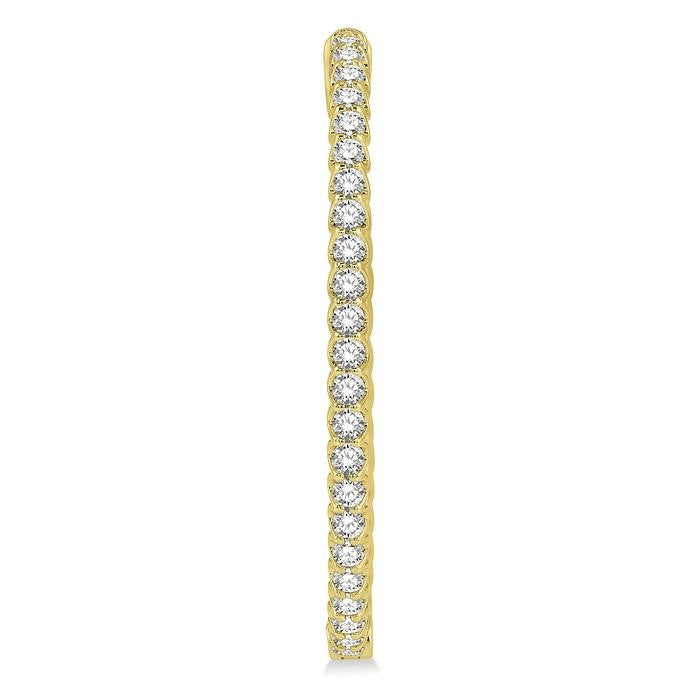 1 1/2 Ctw Inside-Out Round Cut Diamond Oval Shape Hoop Earrings in 14K Yellow Gold