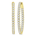 3 Ctw Inside-Out Round Cut Diamond Oval Shape Hoop Earrings in 14K Yellow Gold