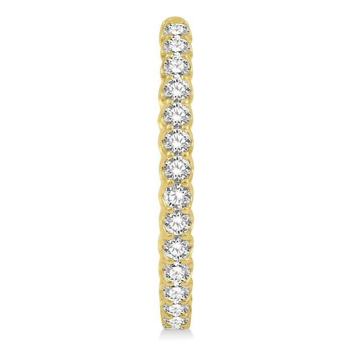 4 Ctw Inside-Out Round Cut Diamond Oval Shape Hoop Earrings in 14K Yellow Gold