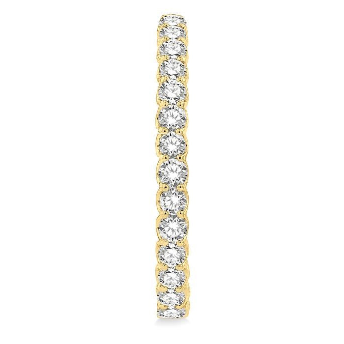 5 Ctw Inside-Out Round Cut Diamond Oval Shape Hoop Earrings in 14K Yellow Gold