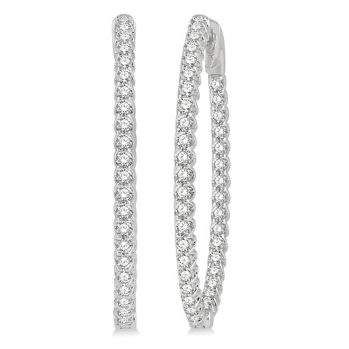 LysOnMir 14K White Gold Diamond Anniversary Earrings