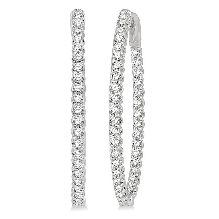 LysOnMir 14K White Gold Diamond Anniversary Earrings