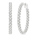 5 Ctw Inside-Out Round Cut Diamond Oval Shape Hoop Earrings in 14K White Gold