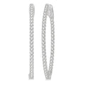 1 Ctw Round Cut Diamond Inside-Out Oval Hoop Earrings in 18K White Gold