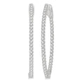 1 Ctw Inside-Out Round Cut Diamond Oval Shape Hoop Earrings in 14K White Gold