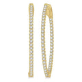 1 Ctw Inside-Out Round Cut Diamond Oval Shape Hoop Earrings in 14K Yellow Gold
