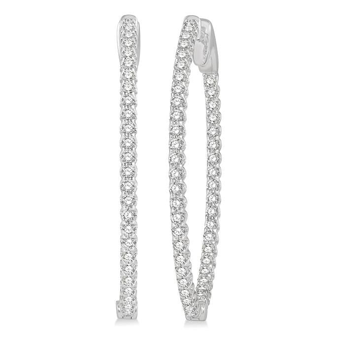 LoVelIon 14K White Gold Diamond Anniversary Earrings