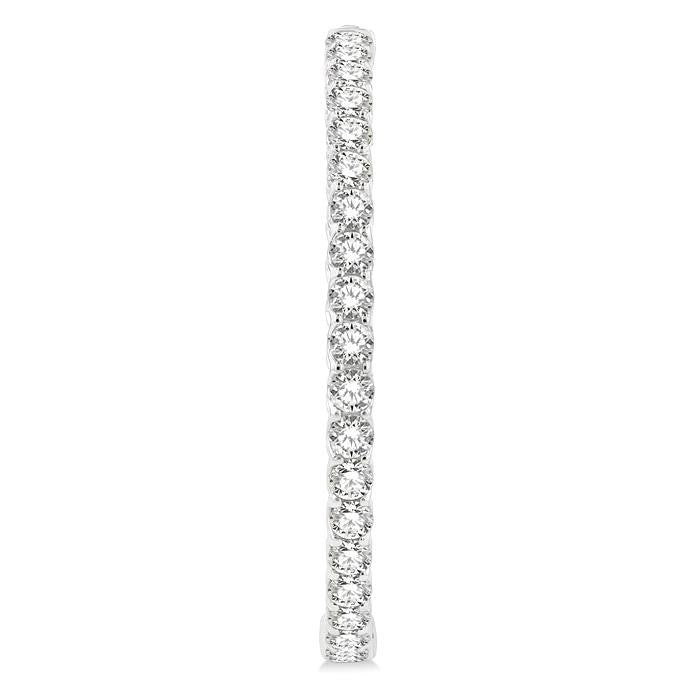 10 Ctw Inside-Out Round Cut Diamond 1 3/4 Inch Hoop Earrings in 14K White Gold