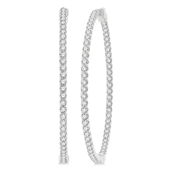 1 3/4-Inch Round Inside-Out Diamond Hoop Earrings