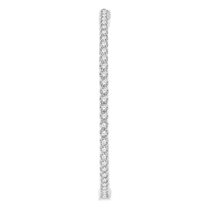 1 3/4-Inch Round Inside-Out Diamond Hoop Earrings