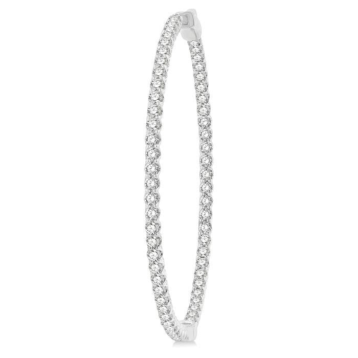 1 3/4-Inch Round Inside-Out Diamond Hoop Earrings