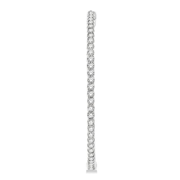1 3/4-Inch Round Inside-Out Diamond Hoop Earrings