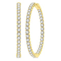 1 3/4-Inch Round Inside-Out Diamond Hoop Earrings