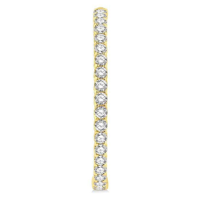 1 3/4-Inch Round Inside-Out Diamond Hoop Earrings
