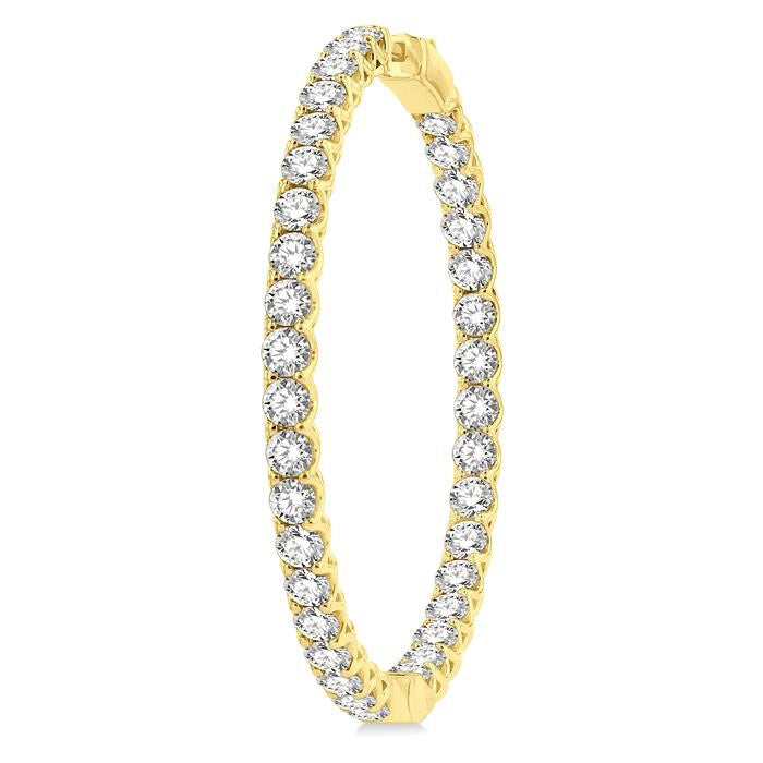 1 3/4-Inch Round Inside-Out Diamond Hoop Earrings