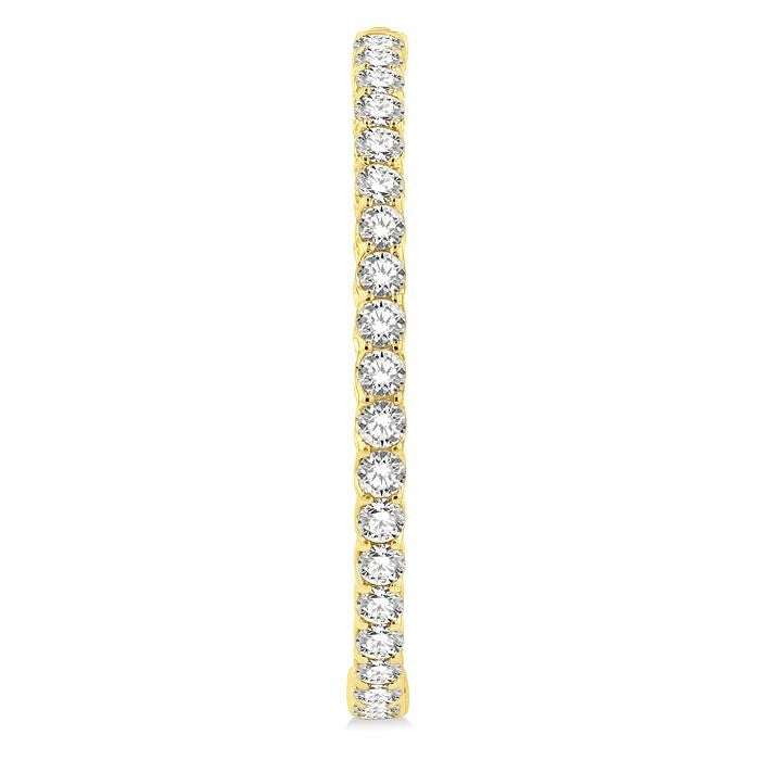 10 Ctw Inside-Out Round Cut Diamond 1 3/4 Inch Hoop Earrings in 14K Yellow Gold
