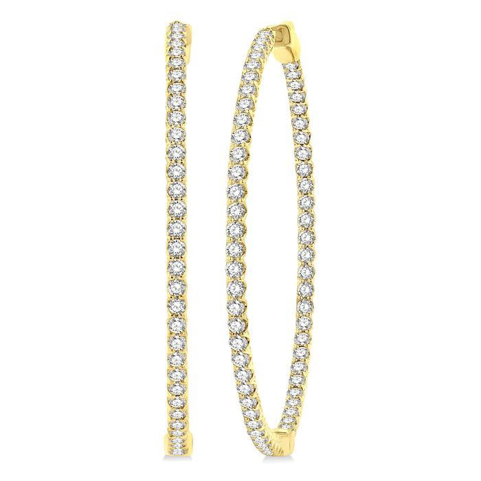 1 3/4-Inch Round Inside-Out Diamond Hoop Earrings