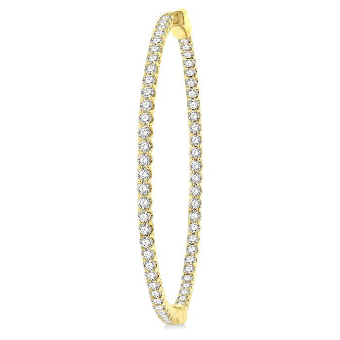 1 3/4-Inch Round Inside-Out Diamond Hoop Earrings