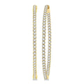 3 Ctw Inside-Out Round Cut Diamond 1 3/4 Inch Hoop Earrings in 14K Yellow Gold