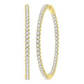 1 3/4-Inch Round Inside-Out Diamond Hoop Earrings