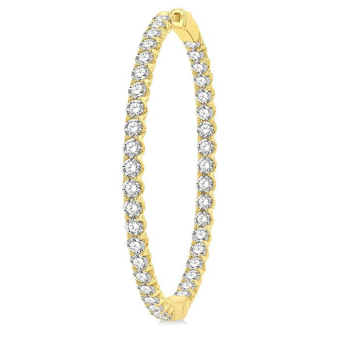 1 3/4-Inch Round Inside-Out Diamond Hoop Earrings
