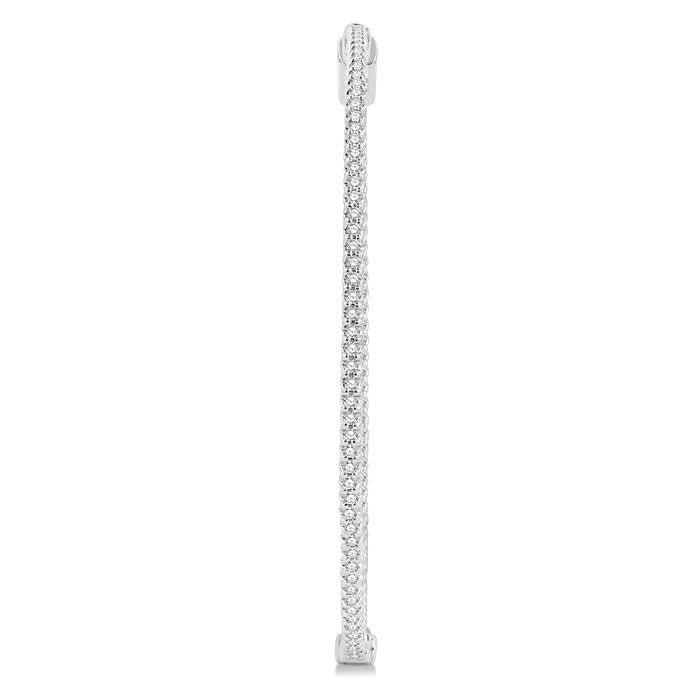 1 Ctw Inside-Out Round Cut Diamond 1 3/4 Inch Hoop Earrings in 14K White Gold