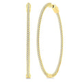 1 Ctw Inside-Out Round Cut Diamond 1 3/4 Inch Hoop Earrings in 14K Yellow Gold