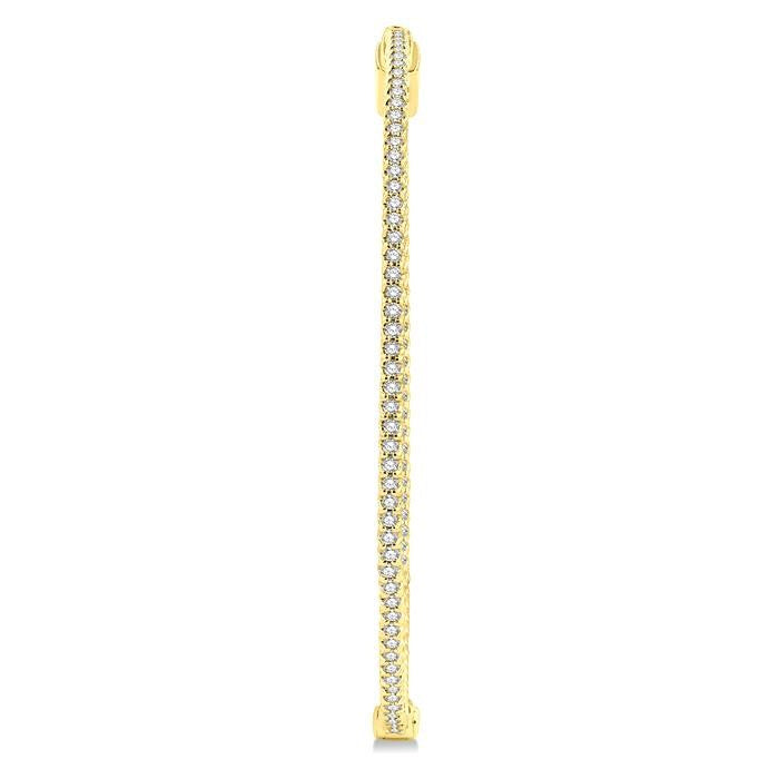 1 Ctw Inside-Out Round Cut Diamond 1 3/4 Inch Hoop Earrings in 14K Yellow Gold