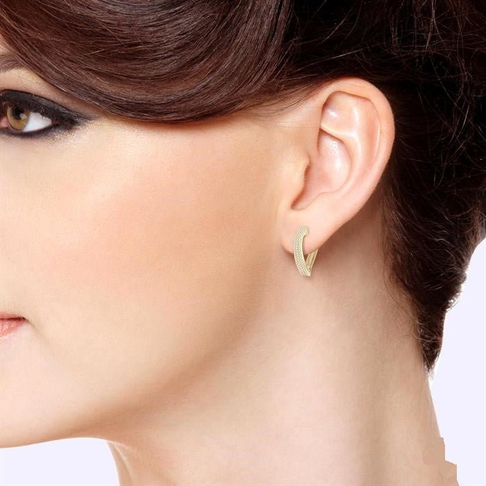 DorVelTh 14K White Gold Diamond Fashion Earrings