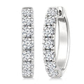 1 1/2 Ctw Round Cut Diamond Hoop Earrings in 14K White gold