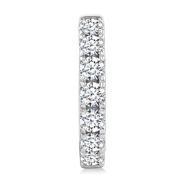 1 1/2 Ctw Round Cut Diamond Hoop Earrings in 14K White gold