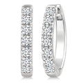 3 Ctw Round Cut Diamond Hoop Earrings in 14K White gold