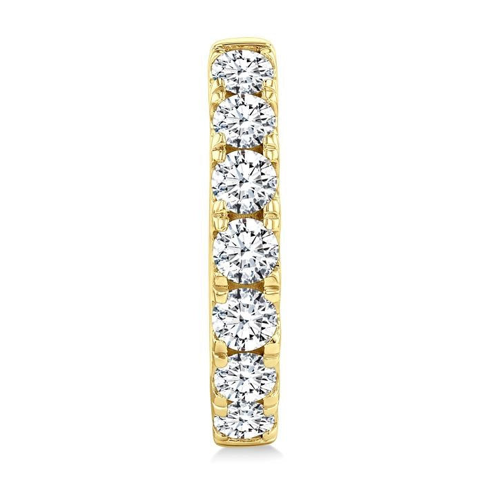1 1/2 Ctw Round Cut Diamond Fashion Hoop Earrings in 14K Yellow Gold