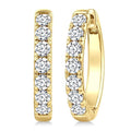 3 Ctw Round Cut Diamond Hoop Earrings in 14K Yellow gold