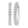 1 Ctw Round Cut Diamond Hoop Earrings in 14K White gold