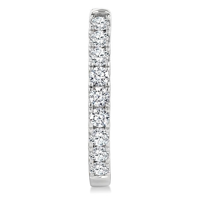 1 Ctw Round Cut Diamond Hoop Earrings in 14K White gold