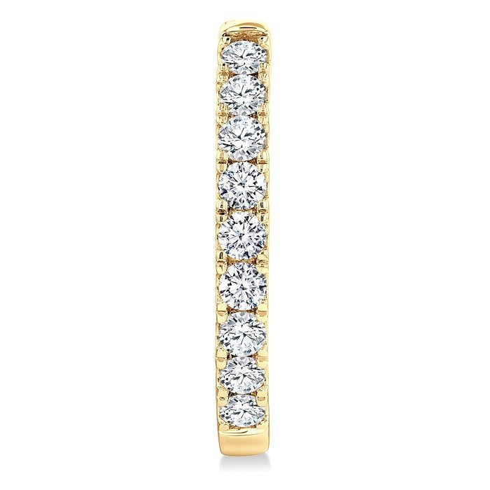 1 Ctw Round Cut Diamond Fashion Hoop Earrings in 14K Yellow Gold