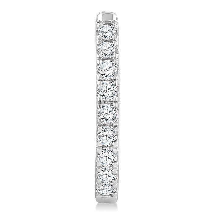 1/2 Ctw Round Cut Diamond Hoop Earrings in 14K White gold