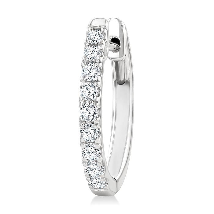 1/2 Ctw Round Cut Diamond Hoop Earrings in 14K White gold