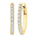 1/2 Ctw Round Cut Diamond Fashion Hoop Earrings in 14K Yellow Gold