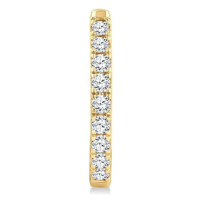 1/2 Ctw Round Cut Diamond Fashion Hoop Earrings in 14K Yellow Gold
