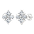 1/3 Ctw Princess and Pear Cut Diamond Fashion Earrings in 14K White Gold