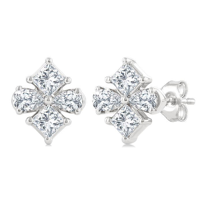 Mixed Shape Diamond Fashion Earrings