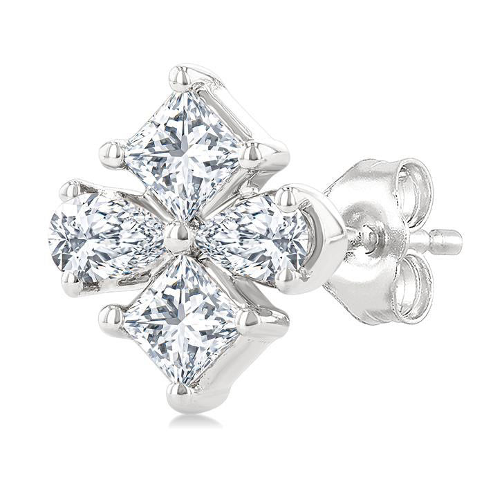 Mixed Shape Diamond Fashion Earrings